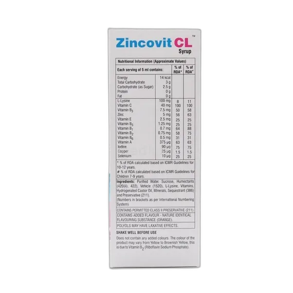 zincovit cl syrup 200 ml